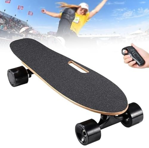PxkVrin Patineta eléctrica de montaña, Longboard eléctrico de 350 W, Velocidad máxima de 20 km, 3 velocidades y frenado Suave, para Adultos, Adolescentes, Principiantes y Expertos.