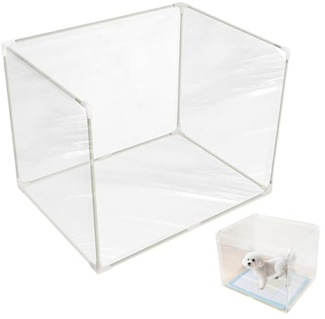 Penlimly Katzenklo Spritzschutz,Urin Schutz Katzentoiletten Gehäuse Faltbar - Transparente Hundetoilette mit hohen Seiten und Sichtschutz - Für Wohnung Balkon Schlafzimmer Wohnbereich