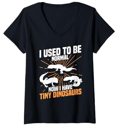 Womens Gargoyle Gecko Reptile Lover | Funny Lizard Pet Owner V-Neck T-Shirt