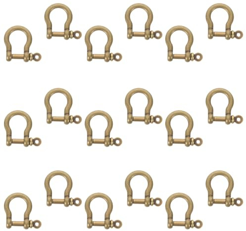 Gatuida 20Pcs Large Antique Copper D Ring Shackle Keychain Clasps with Screw Closure, Metal Horseshoe Buckles for Leather Craft, Jewelry Findings, Bag Hardware, Suitable for Purse Making