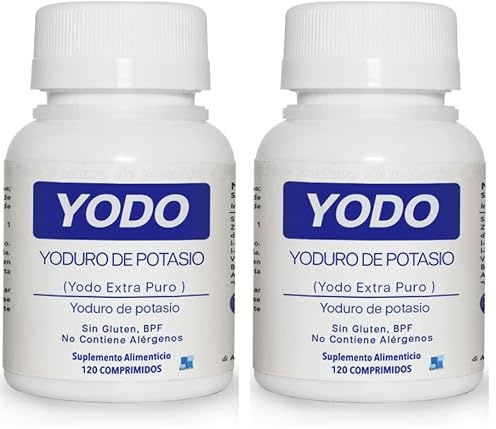 JOD TABLETTEN | 120 Hochdosierte Und Leicht Schluckbare Reine Jodtabletten | Jodzusatz Von 225 Mcg | Produziert In Italien (Packung mit 2)