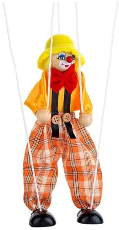 TusaMer Marionettenpuppen, 9, 45 Zoll große Holzschnurpuppe mit beweglichen Gliedmaßen für fantasievolles Spielen und Puppentheater, Gelb..