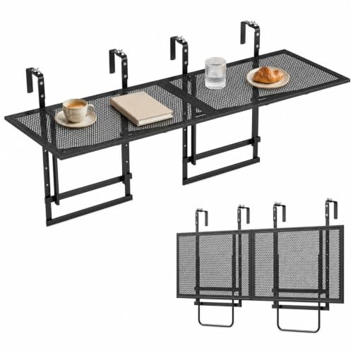 GOPLUS Lot de 2 Tables de Balcon, Style Moderne pour Patio/Terrasse/Jardin