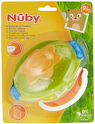 Nuby ID5322, Microwaveable Feeding Bowl with Lid and Anti-Slip Foot