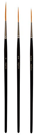 Schlepperpinsel Set Schriftpinsel 3 Pinsel - Pinselgrösse 000, 00, 0