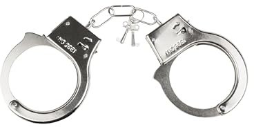 DEGUISE TOI - Menottes en métal avec clés - Menottes - 2 Clés - Taille Unique - Argenté/Gris - Accessoires pour déguisement - Métal - - Carnaval