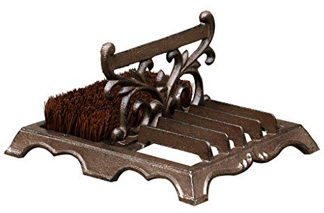 Heavy Duty Cast Iron Doorstep Shoe Brush Scraper Doormat Coir Boot Brush | Boot Brush, Doorstop, Shoe Scraper, Door Mat, Antique Brown, Recycled Metal, Durable, Weather Resistant