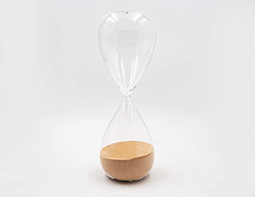 Mascagni Grande clessidra in vetro, design 1 h 60 minuti, timer 60 minuti, sabbia gialla, 30 cm, decorazione per la casa