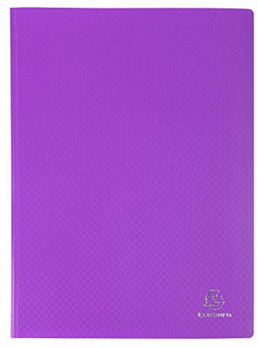 Exacompta - Réf. 88426E - 1 Protège-documents OPAK - 40 pochettes cristal lisse - 80 vues - pour format A4 - dimensions 24 x 32 cm - couverture en polypro semi-rigide - couleur violet