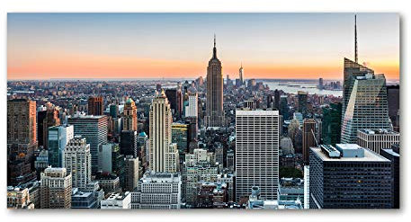 Tulup Leinwandbild - Wandkunst - Drucke auf Leinwand - Leinwanddruck -140x70 cm - Sehenswürdigkeiten & Architektur - Orange - New York