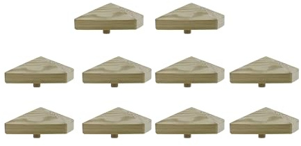 h2i Pfostenkappe | Holz imprägniert | 80 x 80 mm | 10 Stück | Eckige Abdeckkappe für Garten Holzpfosten Pfostenträger & Zaunpfosten in Pyramidenform | Wetterschutz für Holz-Balken & Pfosten
