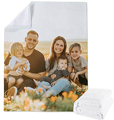 Lehaha personalisierte Decke mit Foto Selbst Gestalten Flanell Decke,Flauschige Extra Weich Wohndecke Flanell Couchdecke,Geburtstag Hochzeit Geschenk für Erwachsenes Baby Haustier,(120x150cm)