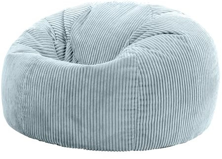 Icon Kingston Sitzsack Cord, Hellblau, Sitzsack Erwachsene mit Füllung, Bean Bag, Cord Sessel, Lounge Sessel, Lounge Stuhl, Schlafzimmer, Wohnzimmer, Wohnzimmer Möbel