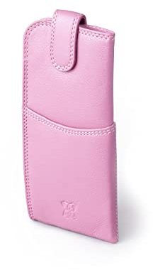 Lakeland Leather Glasses and Sunglasses Case – Real Leather Protective Holder for Reading Glasses, Eyewear, and Shades – Slim and Durable Pouch