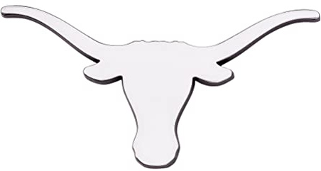 Desert Cactus University of Texas Metal 3D Auto Car Emblem Sticker Chrome Longhorns UT Austin Premium Truck Vehicle Emblems (Silver)