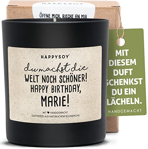 Personalisierte Geschenke Geburtstag - Duftkerze mit Namen - persönliches Geschenk - Geschenk Freundin Freund Mama Papa - Geburtstagsgeschenk mit Namen
