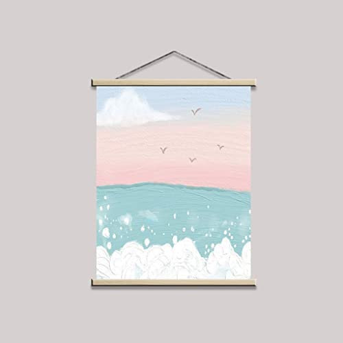 Posterleiste Holz Poster Aufhänger, Leinwand Wandkunst Poster Und Holz Scroll Hang Wand Dekor Für Wohnzimmer Schlafzimmer Home Office Dekorationen (Color : A, Size : 30X40CM)