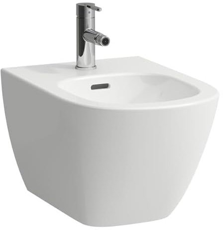 LAUFEN Lua Wandbidet, mit Überlauf, 1 Hahnloch, 360x520mm, Eckventile innenliegend, H8300810003021, Farbe: Weiß