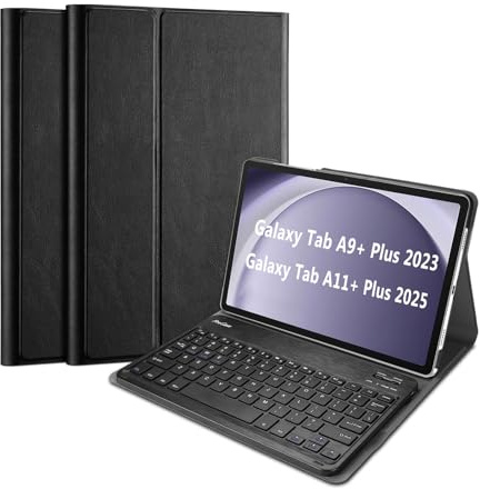ProCase Keyboard Case for Galaxy Tab A9+ 11 2023, Detachable - Black | PU Leather Folio with Magnetically Detachable Wireless Keyboard for Galaxy Tab A9+ 11 2023 Models SM-X210/X215/X216/X218