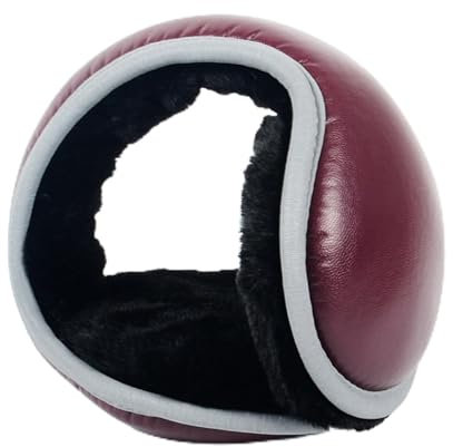 Winter-Ohrschützer für Männer PU Leder Ohrenschützer Verdickte Warme Ohrenschützer Winter Männer Und Frauen Ohrenwärmer Outdoor Reiten Klapp Ohrenschützer Outdoor Ohrenwärmer ( Color : Purple red , Si