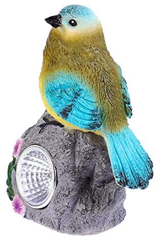 BESPORTBLE Lampe Solaire Résine Oiseau Led Décoration De Jardin Maison Adorable Figurine Animale Pour Extérieur Et Intérieur Éclairage Original