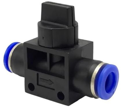 Pneumatische Armatur, 2-Wege-Schnellsteckverbinder, Rohrschlauch, 4 mm, 6 mm, 8 mm, 10 mm, 12 mm, HVFF-Luftpneumatikteile, Kunststoff-Schaltersteuerung (Color : HVFF-4, Size : 10 Pcs)