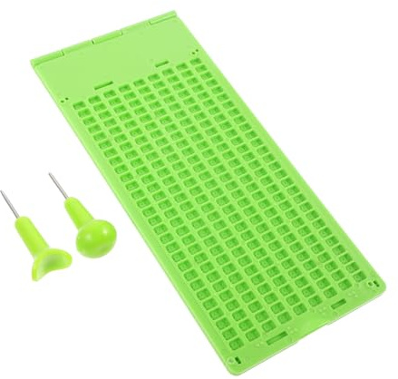 HAPINARY Kunststoff-braille-schreibtafel Satz Für Blinde Mit Stift Wiederverwendbare Braille-schreibplatte Und Stift-set