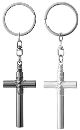 Hezhou 2 Stück Kruzifix Pfeife Kreuz-Pfeife Trillerpfeife Notpfeife Signalpfeife Trainerpfeife Metall Kreuz Whistle SOS Pfeife Schiedsrichter-Pfeife Trillerpfeifen Signalpfeifen (Silber Schwarz)