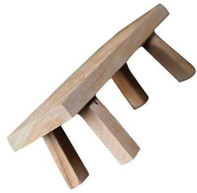 STOBOK Rustic Wooden Handcrafts Display Base Stool Shaped Desktop Home Decor | Ideal for Worktop Styling Display Riser or Bench Display | for Litchen and Living Room Decor