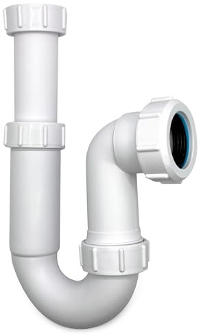 CranPlas CP106-32mm (1¼) Telescopic P Trap 90mm Seal | for Toilet, Bathroom & Cloakroom Basins | Deep Water Seal | Easy-Clean, Odour-Blocking Basin Waste Trap | (Not for Kitchen or Utility Use)
