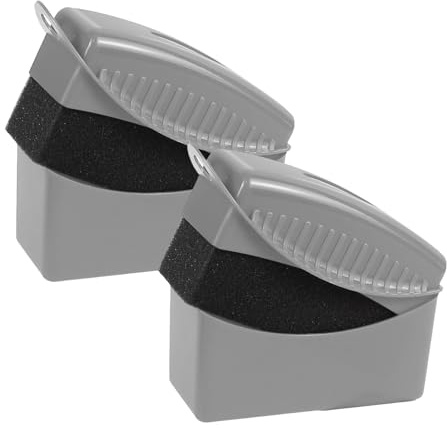 Hbxdeco 2PCS Tire Dressing Applicator, Car Tire Applicator Dressing Shine Sponge, Reusable Tire Dressing Applicator Pads with Lid, Wheel Applicator Foam for Car Detailing Cleaning (Gray)