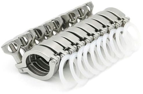 10Pcs 1.5/2/2.5/3/4 Tri Clamp Sanitary Pipe Fittings 25.4/50.5/64/106/119 Ferrule 304 Stainless Steel Homebrew-10 Pcs-4Inch x K119
