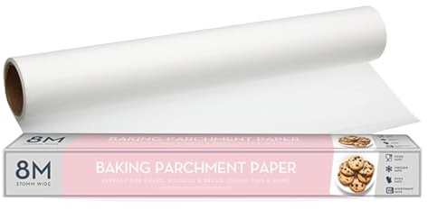Non-stick Baking Parchment Paper Roll (8m x 37cm) - Oven & Freezer Safe | Ideal for Baking Cake, Biscuit, Roasting | Food Safe, Durable | Grease-free Convenient Roll for Home and Professional Use