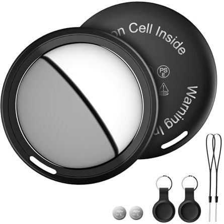 Bnlei Localizzatore Smart Air Tracker Tag Compatibile Apple Dov'è (solo iOS), Batteria di Ricambio Inclusam, Adatto per Chiavi, Portafoglio, Auto, Bicicletta, Borsa (Nero, Confezione da 2)
