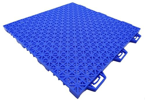 Piastrelle per pavimenti in plastica ad incastro per esterni, sistema modulare antiscivolo per terrazza e patio, confezione da 8 cuscini blu per soluzioni di pavimentazione sicure ed eleganti