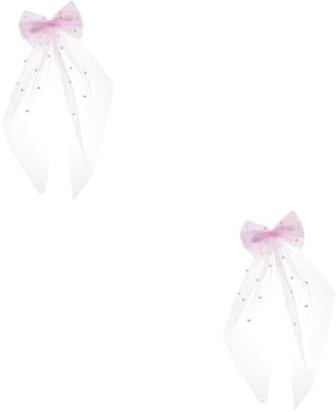 BESPORTBLE 2 Stück Haarschmuck mit Perlen Schleier Eleganter Haarclip für Junggesellenabschied Hochzeit für Brautjungfern Zartem für Haartyp