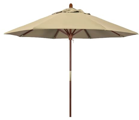 Parasol De Plage D'Extérieur Jardin Autoportant De 2,1 M, Terrasse De 2,7 M, Marché En Bois, Table, Protection Solaire, Parasol Pour Terrasse, Piscine, Balcon, 8 Baleines