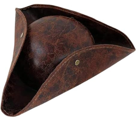 XINCHI Piratenhut Halloween Herren Piratenmütze Damen Piraten Kostüm | Distressed Leder Erwachsene Pirat Dreispitz Piratenkappe Kapitän Mittelalter Kostüm Mütze für Halloween Themenpartys Cosplay