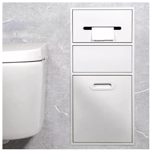 Baodiale Stainless Steel Bathroom Wall Niche Recessed Storage Rack Toilet Paper Holder Niche with Door for Hotel or Residential Bathroom