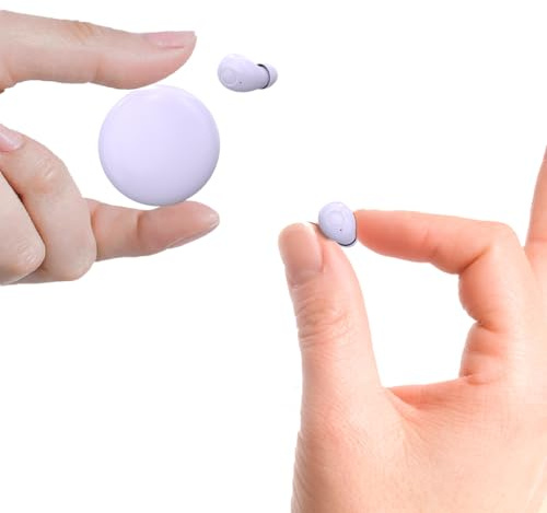 Xmenha Mini écouteurs invisibles Bluetooth sans fil pour petites oreilles discrets discrets et discrets pour le sommeil, le travail, le sommeil, les écouteurs invisibles Lavande