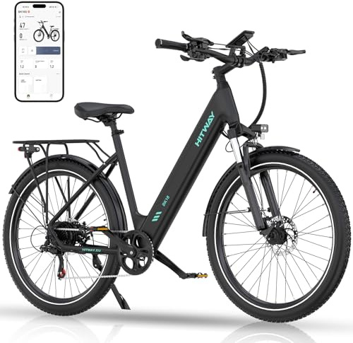 HITWAY Elektrofahrrad 27,5 Zoll für Erwachsene, 7-Gang Pendler Ebike Pedelec E-Fahrrad mit 250W Motor, Abnehmbarem 36V 13Ah Lithium Akku