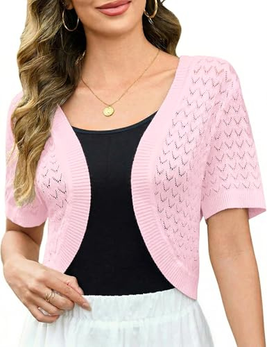 Totatuit Cardigan Punto Mujer Corto Chaqueta Bolero para Mujer Ligero | Estilo Diario, Uso Casual, Combinación Versátil
