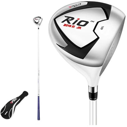 Loft de 18 grados para diestros para niños # 1, palo de golf de madera con cubierta para la cabeza, para niños y niñas, jóvenes, entrenamiento de práctica de golf (de 3 a 5 años, negro (con funda))