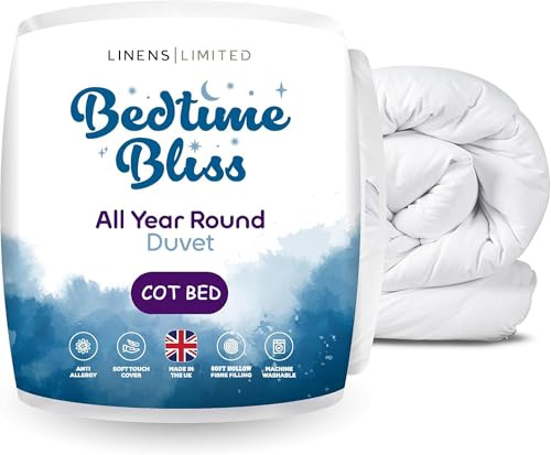 Linens Limited Cot Bed Duvet for Babies & Toddlers – Soft Microfiber Cover with Hollowfibre Filling, Lightweight & Breathable Baby Duvet, 7.5 Tog, Non Allergenic, Made in UK