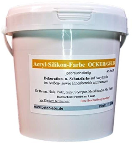 Gelb/Ocker - Betonfarbe Acryl Silikon 1 Liter