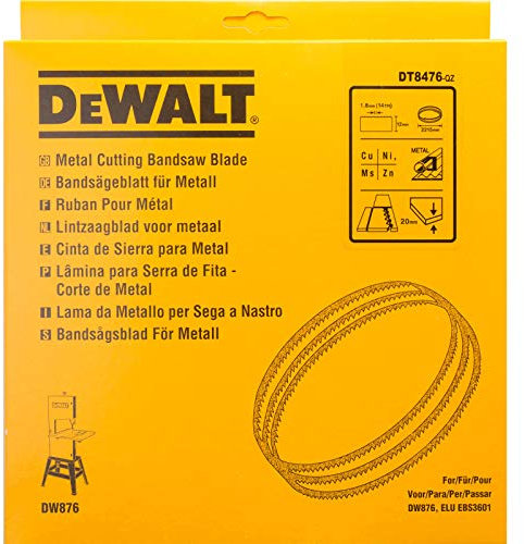 DeWalt DT8476-QZ Lame de Scie à Ruban pour Métaux non ferreux, Acier inoxydable, Argent, 2215 x 12 x 0,6 mm/1,8 mm