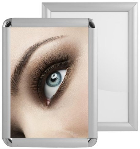 Klapprahmen 100 x 140 cm Rondo 32 mm Profil Silber matt