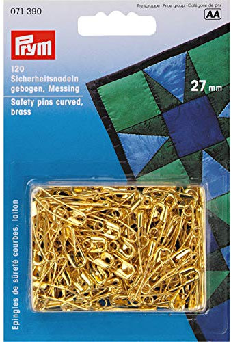 Prym Sicherheitsnadeln gebogen, Nr.1, 27mm, goldfarbig, Messing