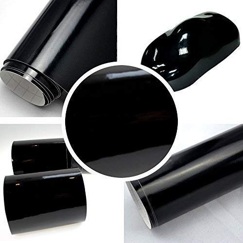 TipTopCarbon 6,57€/m² Autofolie Glanz Schwarz 2m x 1,52m Auto Folie BLASENFREI mit Luftkanälen 3D Flex