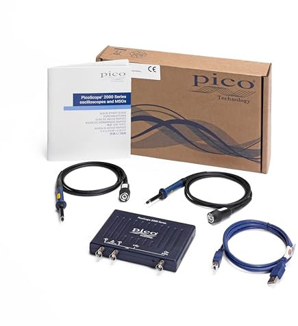 Pico Technology PicoScope 2206B 2 Kanal Oszilloskop 50 MHz USB PC Digitaloszilloskop Handheld Oscillosocpe inkl. 2 Kanäle, Tastköpfen und PS7 Software für Windows, Mac, Linux